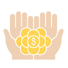 Income icon in flat color style