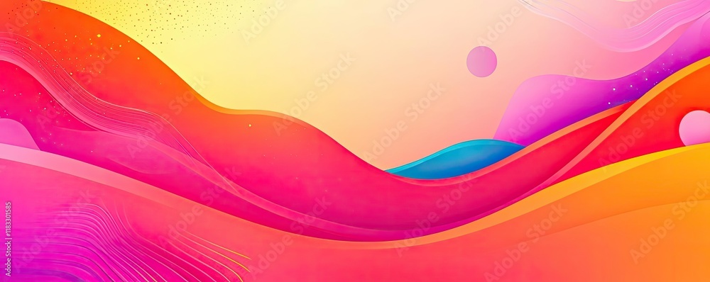 Poster Scenery abstract background idea. Vibrant abstract waves in pink and orange creating a stunning visual effect.