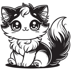 Fototapeta premium Vector of a cute cat design on white background. Pet. Animal. Easy editable layered vector illustration.