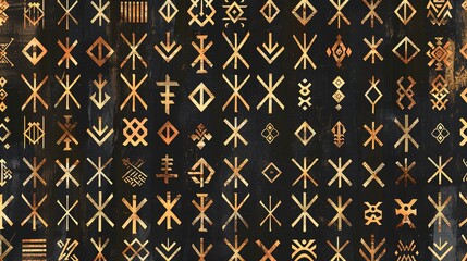 nordic runes seamless pattern wallpaper