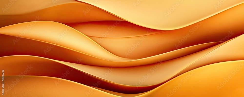 Poster Gold abstract background concept. Abstract orange waves create a tranquil and soothing background design for creative projects.