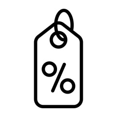 Sale Tag Vector Line Icon Design