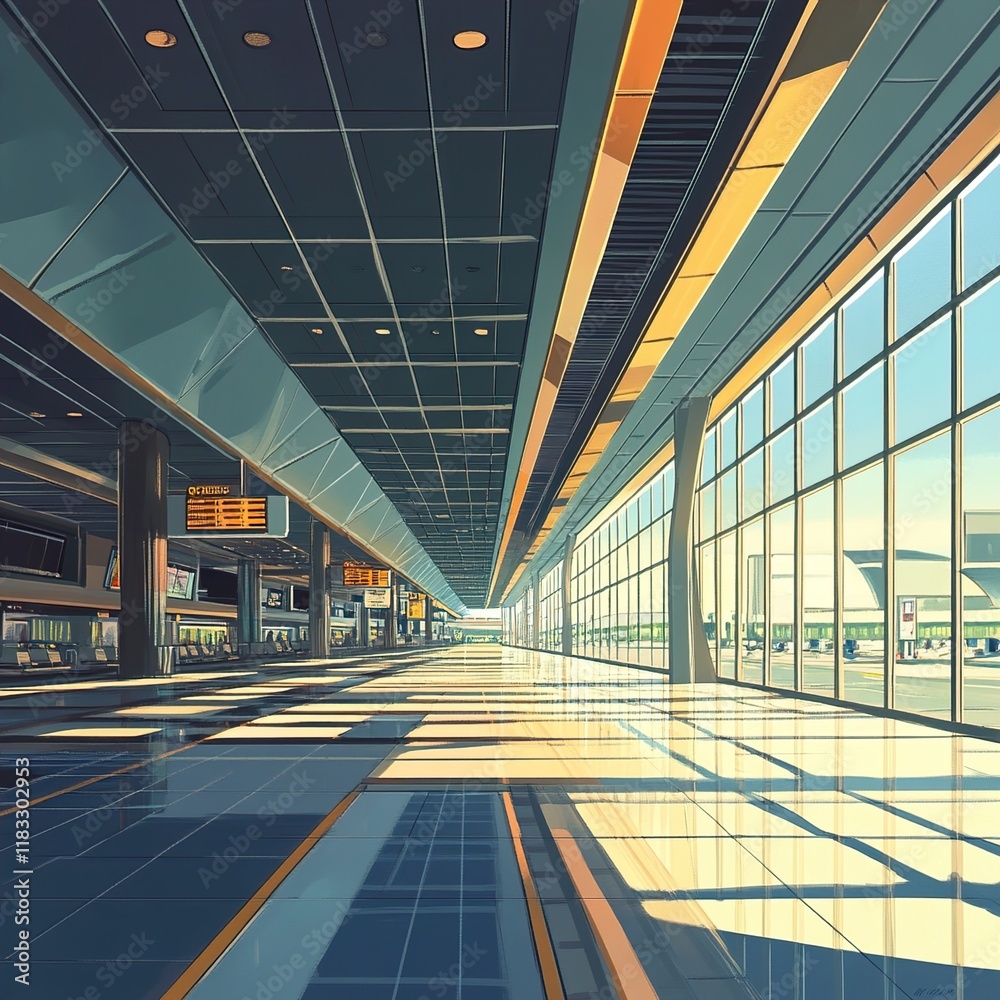 Canvas Prints Airport Terminal: Modern Architecture and Sunlight