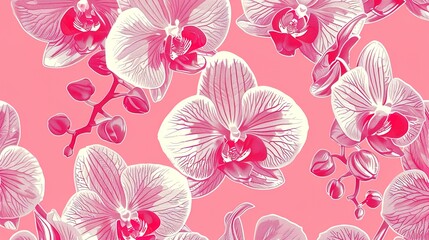 orchid seamless pattern wallpaper