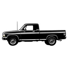 Classic White Pickup Truck Illustration