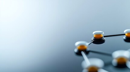 Close-Up Photo: Intricately Connected Miniature Beer Foam Network on Sleek Surface. AI Generated