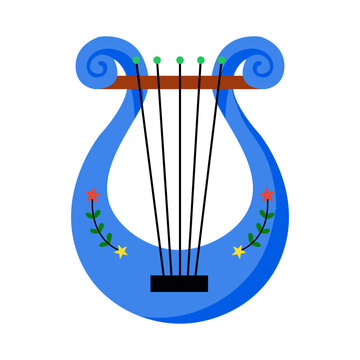 A flat illustration of lyre instrument