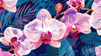 orchid pattern seamless wallpaper