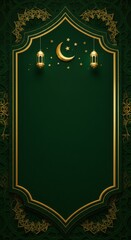 Obraz premium Ramadan Lanterns and Crescent Moon Design Festive Background Graphics Elegant Environment Artistic Viewpoint