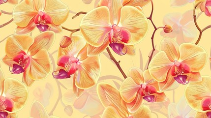 orchid pattern seamless wallpaper