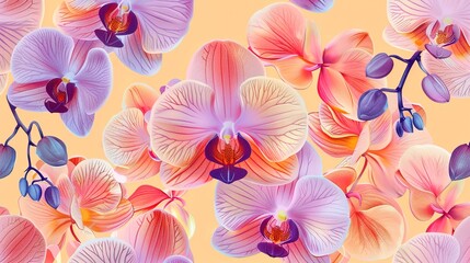 orchid pattern seamless wallpaper
