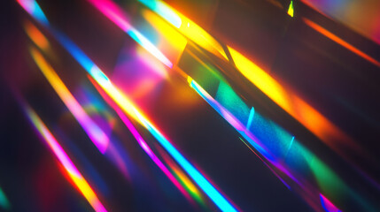 Colorful prismatic light leaks with rainbow bokeh effect