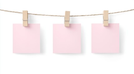 papers on a clothesline