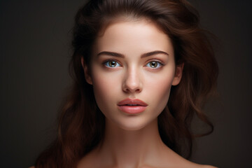 Naklejka premium Woman with Flawless Skin and Copy Space for Personalized Message