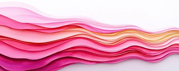 Watercolor abstract background concept. Colorful layered paper design creating an abstract, artistic wave pattern.