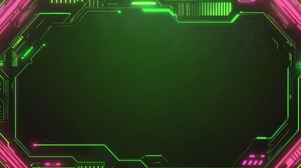 Abstract Green And Pink Futuristic Technology Interface