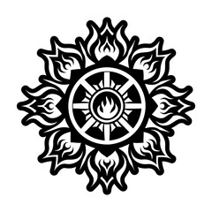 Mandala art icon in glyph style