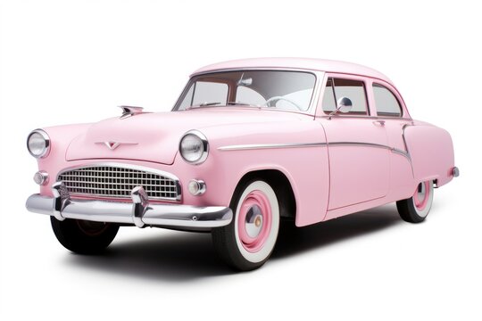 Fototapeta Vintage pink classic car