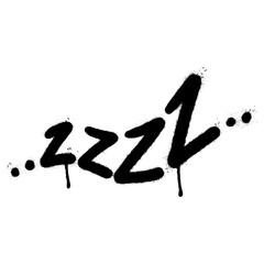 Spray Painted Graffiti Zzz sleep icon isolated on white background. vector illustration.