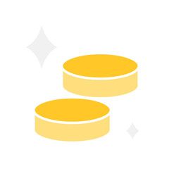 Coin icon in flat color style