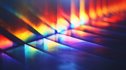Colorful prismatic light leaks with rainbow bokeh effect