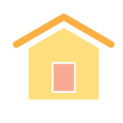 home, house icon in flat color style