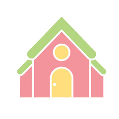 home, house icon in flat color style