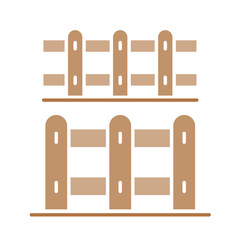 Fence icon in flat color style