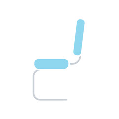 Cantilever chair icon in flat color style
