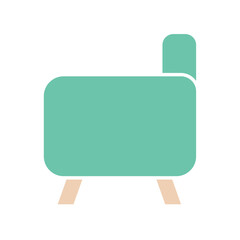 couch icon in flat color style