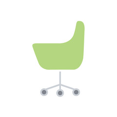 Desk chair icon in flat color style