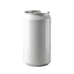 White soda can mockup isolated on transparent background.