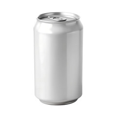 White soda can mockup isolated on transparent background.