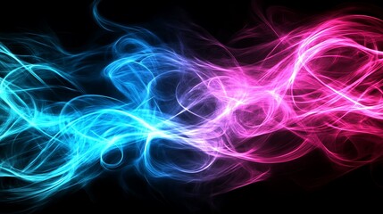 Obraz premium Abstract swirling blue and pink energy waves