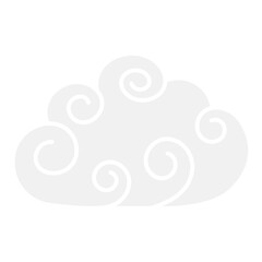 Abstract Cloud , Chinese Cloud , Curl cloud ,Decoration cloud icon in flat color style