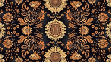 sunflower seamless pattern wallpaper