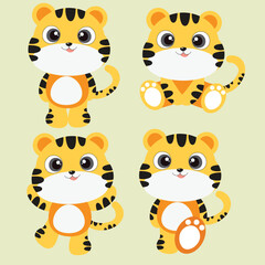 Cute Cartoon Tiger Illustration