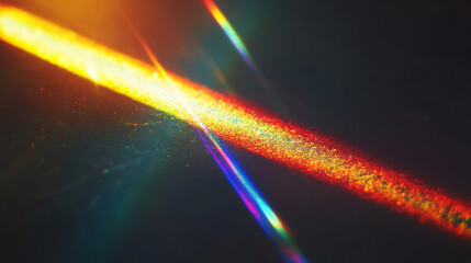 Colorful prismatic light leaks with rainbow bokeh