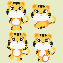 Cute Cartoon Tiger Illustration