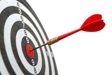 target with red arrow isolated on white background PNG.AI GENERATED