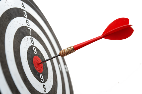 target with red arrow isolated on white background PNG.AI GENERATED