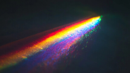 Colorful prismatic light leaks with rainbow bokeh