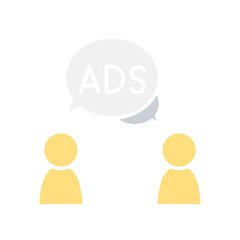 viral advertising icon in flat color style