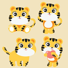 Cute Cartoon Tiger Illustration