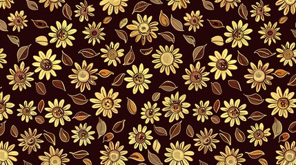 sunflower seamless pattern wallpaper