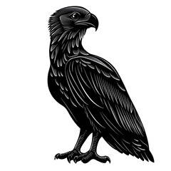 Obraz premium Detailed black and white illustration of a majestic eagle.