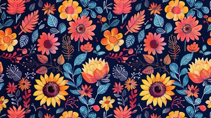 sunflower seamless pattern wallpaper