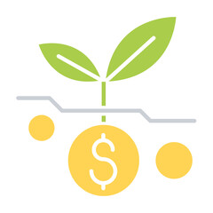 Future investment icon in flat color style