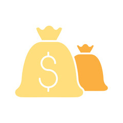 Real estate investment icon in flat color style