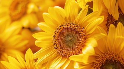 Fototapeta premium sunflower seamless pattern wallpaper